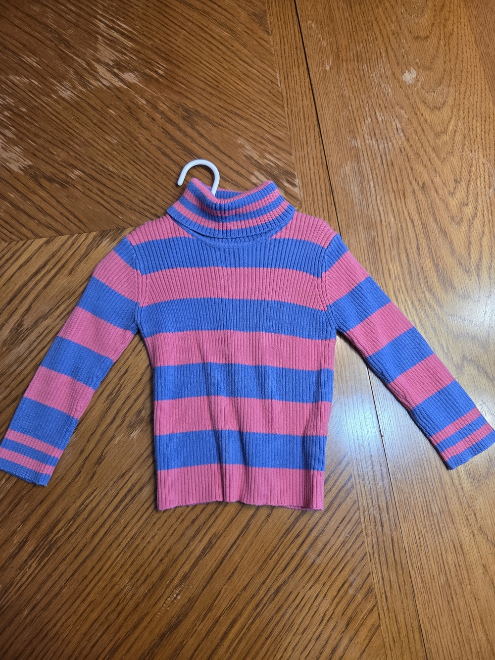 The Children's Place Pink & Blue Striped Turtleneck Sweater